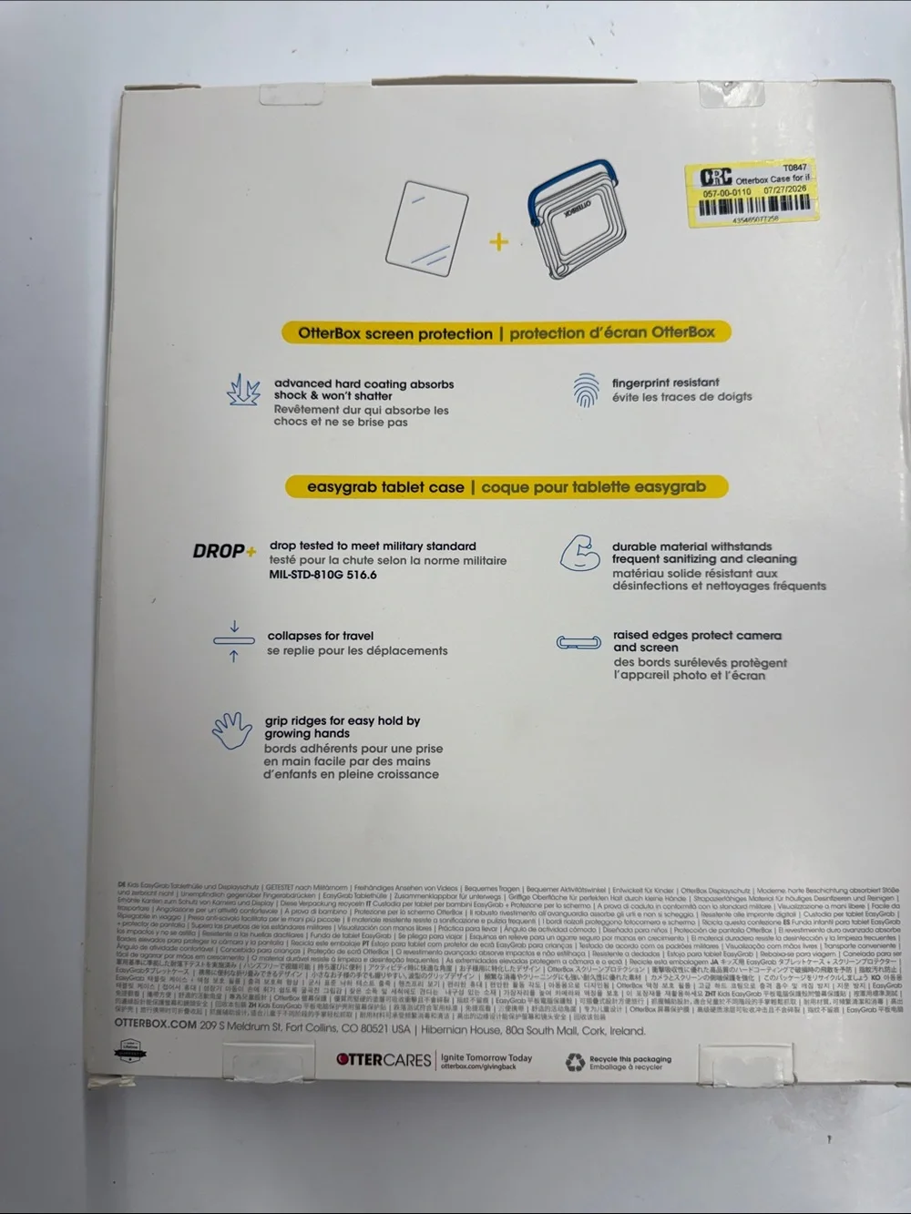 NEW OtterBox Kids EasyGrab Tablet iPad 10th Generation